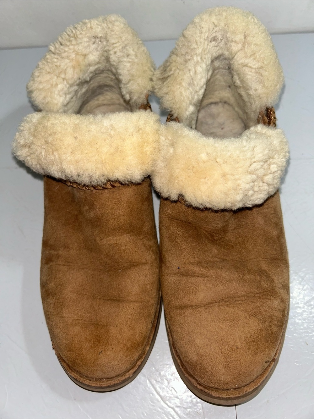 UGG McKay Chestnut Suede Sherling LIned Ankle Boots Booties US Size 6.5